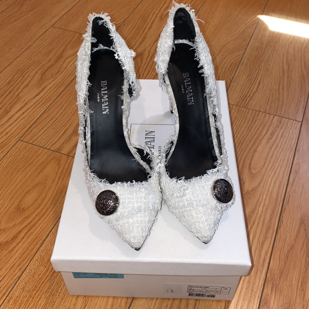 💥SOLD!💥 BALMAIN JULIE D’ORSAY TWEED HEELS - Picture 11 of 16